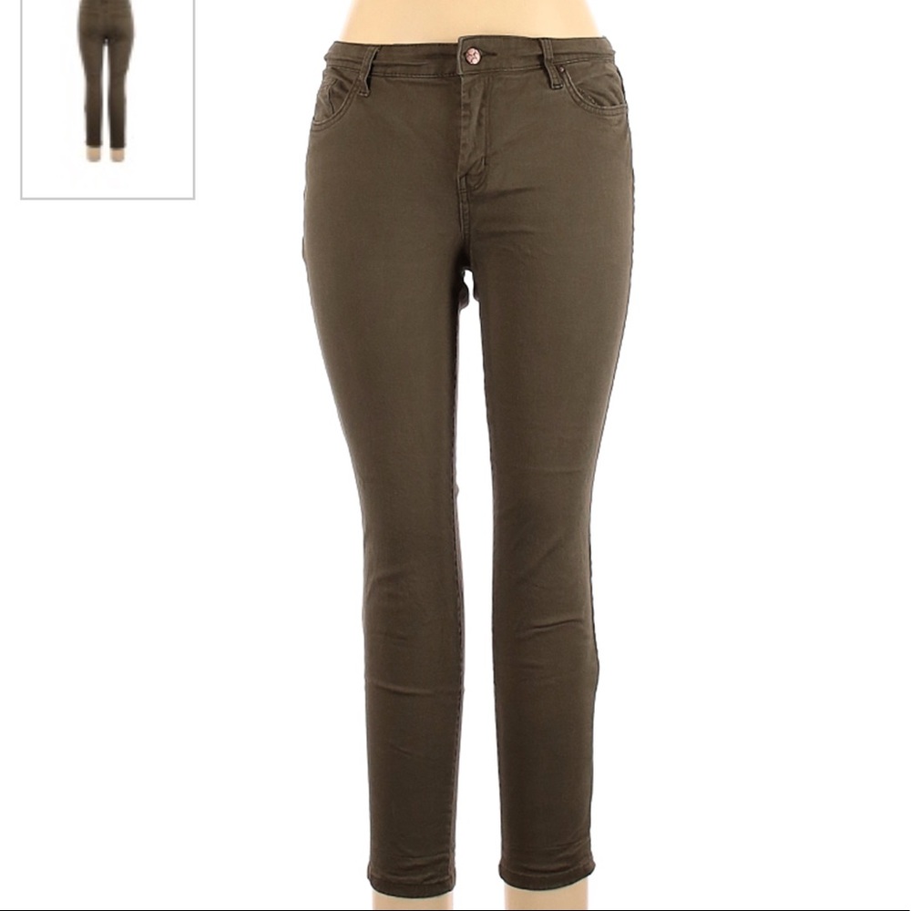 Jessica Simpson Olive Green Khaki Super Stretchy Skinny Ankle Jeans - Picture 5 of 9